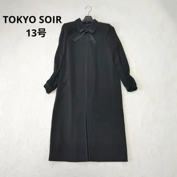 TOKYO SOIR 13호 빅 사이즈 블랙 포멀 원피스 리본