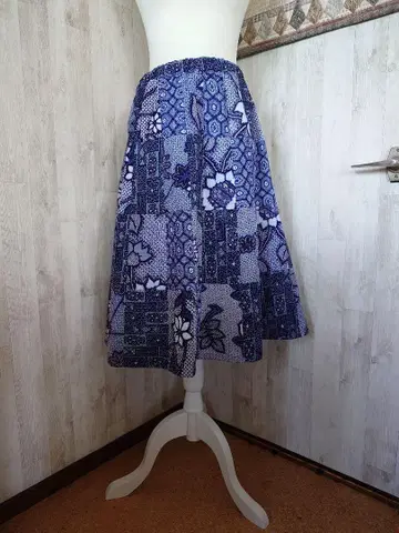 유카타 리메이크 * 패치워크 플레어 스커트 네이비 계열