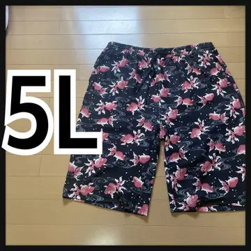 레어! 5L 일본풍 금붕어 올 패턴 하프 팬츠 새상품/MCAa-506