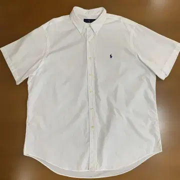 Ralph Lauren 반팔 버튼 다운 셔츠 2XL 화이트