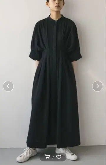 허리 턱 린넨 믹스 원피스