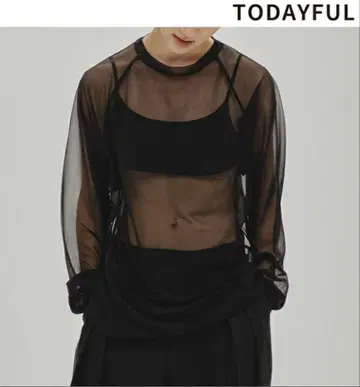 TODAYFUL 시어 라글란 롱 티셔츠