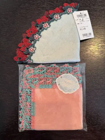 콘자와 레이스 타월 손수건 2장 세트 미사용 새상품