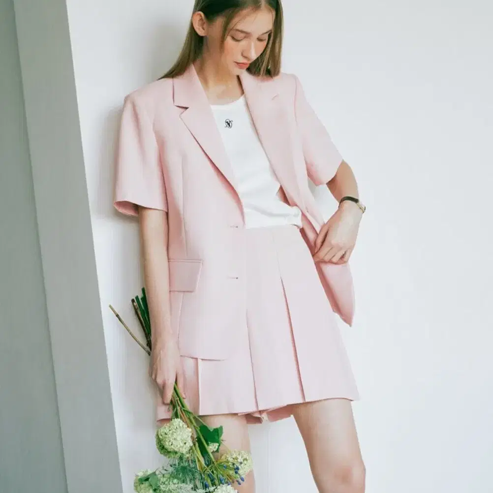 shopfairy pad shoulder raglan half top (beige #샵페어리 on