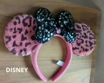 DISNEY 머리띠 핑크 표범 무늬