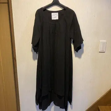 블랙 반팔 롱 원피스 A라인