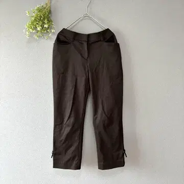 투 비 시크 [L] 새상품급 깨끗한 밑단 리본 얇은 소재 크롭 팬츠 앵클