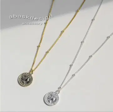 abaskdesign 골드 코인 펜던트 목걸이