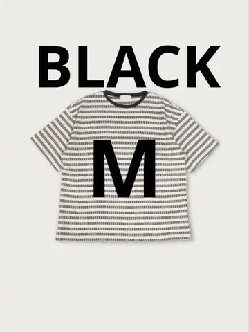 Domino Border Ringer 티셔츠 OVY BLACK M
