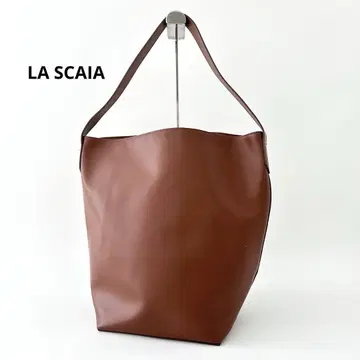 새상품급 라스카이아 원 핸들 토트백 가죽 바닥 프레임워크 브라운