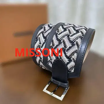 컨디션 최상 MISSONI 미쏘니 벨트 가죽 블랙 80