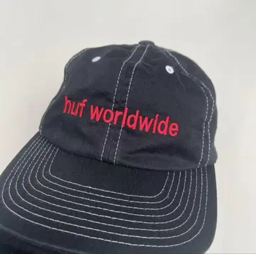 huf 캡 블랙 레드 자수 hafworldwide