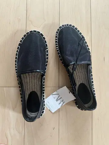 자라 블랙 메쉬 에스파드리유 슬립온 36