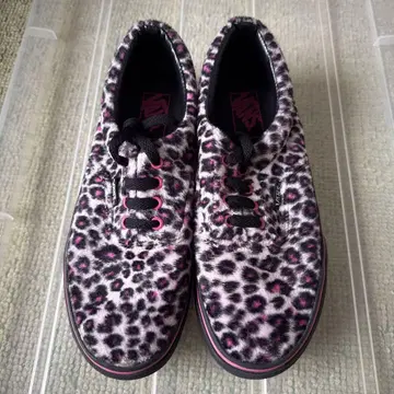 중고 VANS 레오파드 무늬 스니커즈 핑크/블랙