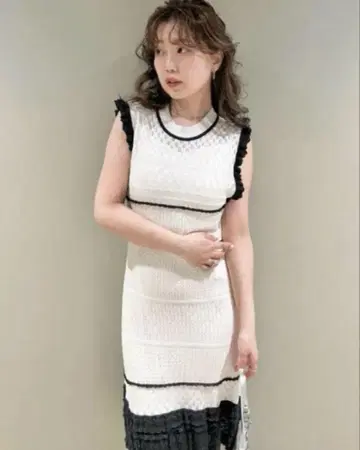 LILY BROWN 시스루 레이스 원피스 아이보리 롱 원피스