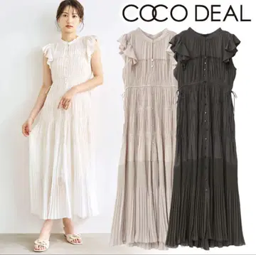 새상품 COCODEAL 코코딜 플리츠 티어드 프릴 원피스 M