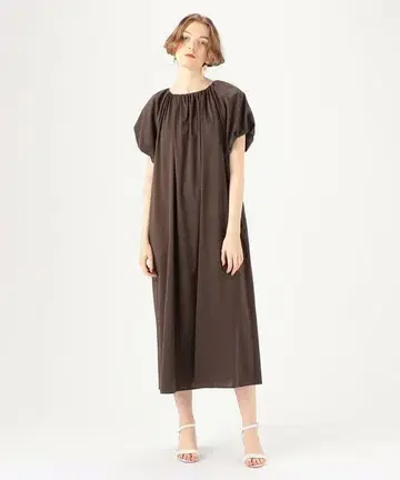 투모로우랜드 하이 게이지 저지 벌룬 슬리브 원피스