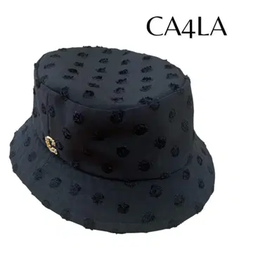 CA4LA 블랙 버킷 햇 도트 무늬