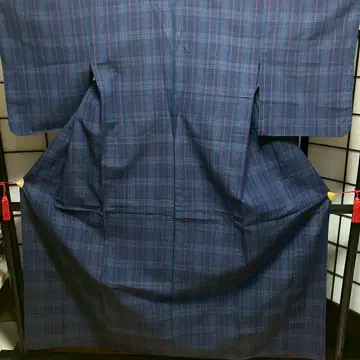 [4878] 유카타 새상품급 격자 무늬 면 여성용 기모노 유카타
