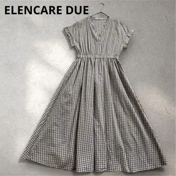 ELENCARE DUE 깅엄 체크 플레어 원피스