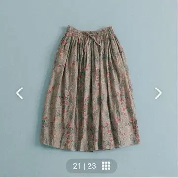 북유럽 생활 도구점 별주 SOIL 꽃무늬 개더 스커트 베이지