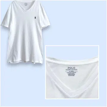[Ralph Lauren] 랄프 로렌 자수 로고 V넥 티셔츠