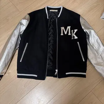 MICHAEL KORS 바시티 자켓 블랙 실버 M