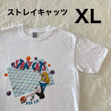 스트레이 캣츠 pin-up 염색 프린트 티셔츠 XL 사이즈 새상품급