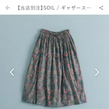 북유럽 생활 도구점 별주 SOIL 꽃무늬 스커트 그레이