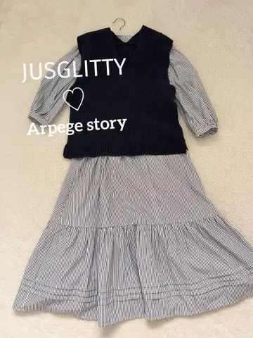 JUSGLITTY 베스트가 있는 원피스