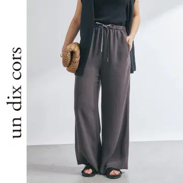 새상품 un dix cors 라메 드로스트 이지 팬츠 앤디 콜 브라운