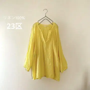 23구 LIBECO 여유로운 내추럴 린넨 스키퍼 블라우스