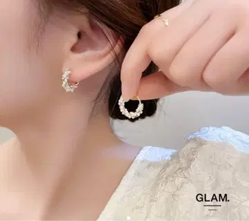 GLAM. 펄 골드 후프 귀걸이 중형