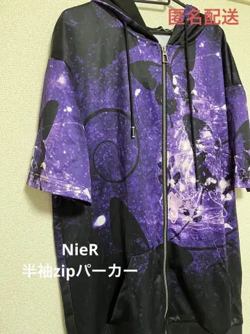 NieR 반팔 지퍼 후드티