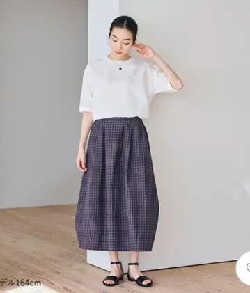 나카가와 마사시치 상점 마부 T셔츠 5부 소매 린넨 화이트 흰색