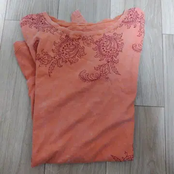 Desigual 페이즐리 무늬 오렌지 반팔 상의