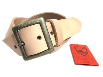도치기 가죽 벨트 (내추럴) 앤티크 골드 도금 버클 40mm 폭 통가죽