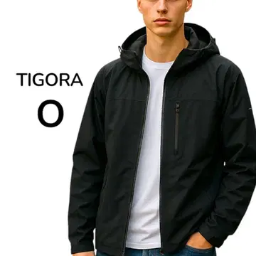 TIGORA 윈드브레이커 남성용 L 사이즈 블랙 O 방풍 아웃도어
