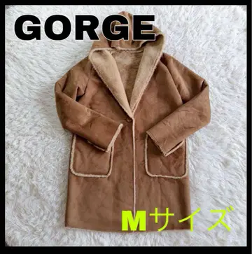 GORGE 후드 부착 무스탕 코트 M 사이즈