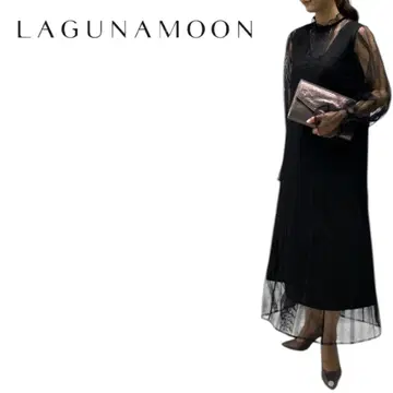 E597 LAGUNAMOON LADY 레이어드 라인 레이스 원피스 M
