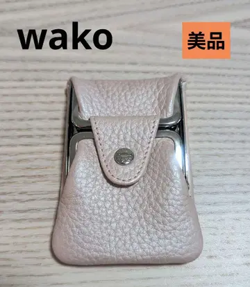 새상품급 와코 wako 입구 금속 코인 케이스 핑크