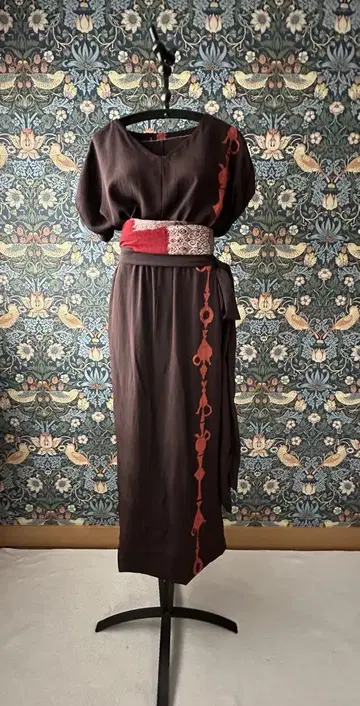 순수 실크 기모노 리메이크 롱 원피스