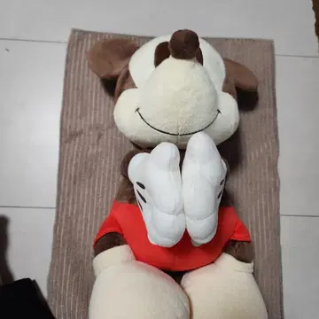 빅 브라운 빨간색 마우스 봉제 인형