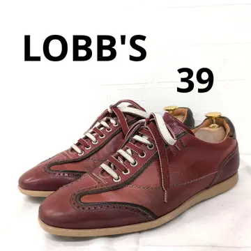 226 LOBB'S 가죽 버건디 캐주얼 슈즈