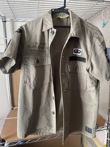 AVIREX U.S. ARMY 반팔 셔츠 M 사이즈 밀리터리 카키