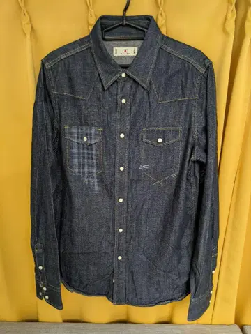 레어 DENHAM WASHI 데님 웨스턴 셔츠 덴함 와시 콜라보