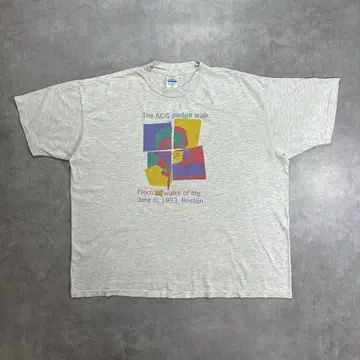 90s 차리티 워크 이벤트 티셔츠 XXL 사이즈 빈티지 아트