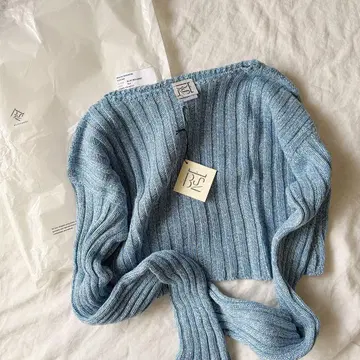 새상품 BASERANGE 베이스레인지 MACAU SWEATER 리브 니트