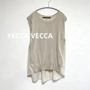 예카베카 YECCA VECCA 라메 믹스 니트 슬리브리스 F