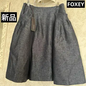 새상품 택 미사용 사이즈 38 FOXEY 린넨 혼방 스커트 일본제